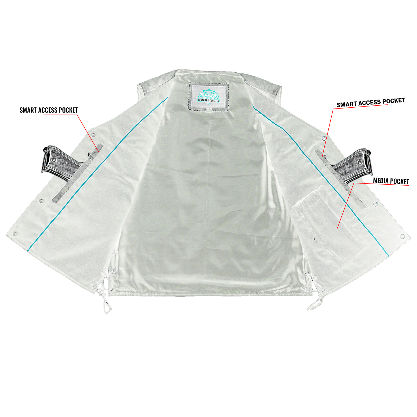 Men's Gray Single Back Panel Smart Access Pockets Vest