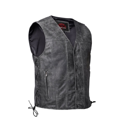 Men's Gray Single Back Panel Smart Access Pockets Vest