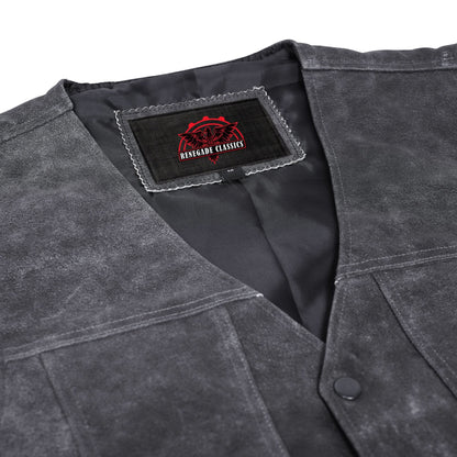 Men's Gray Single Back Panel Smart Access Pockets Vest