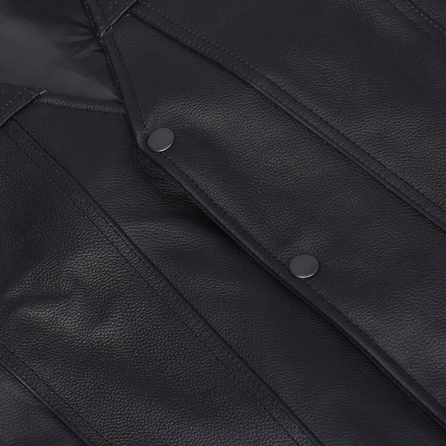 Clubster Men's Black Milled Cowhide Side Lace Motorcycle Leather Vest