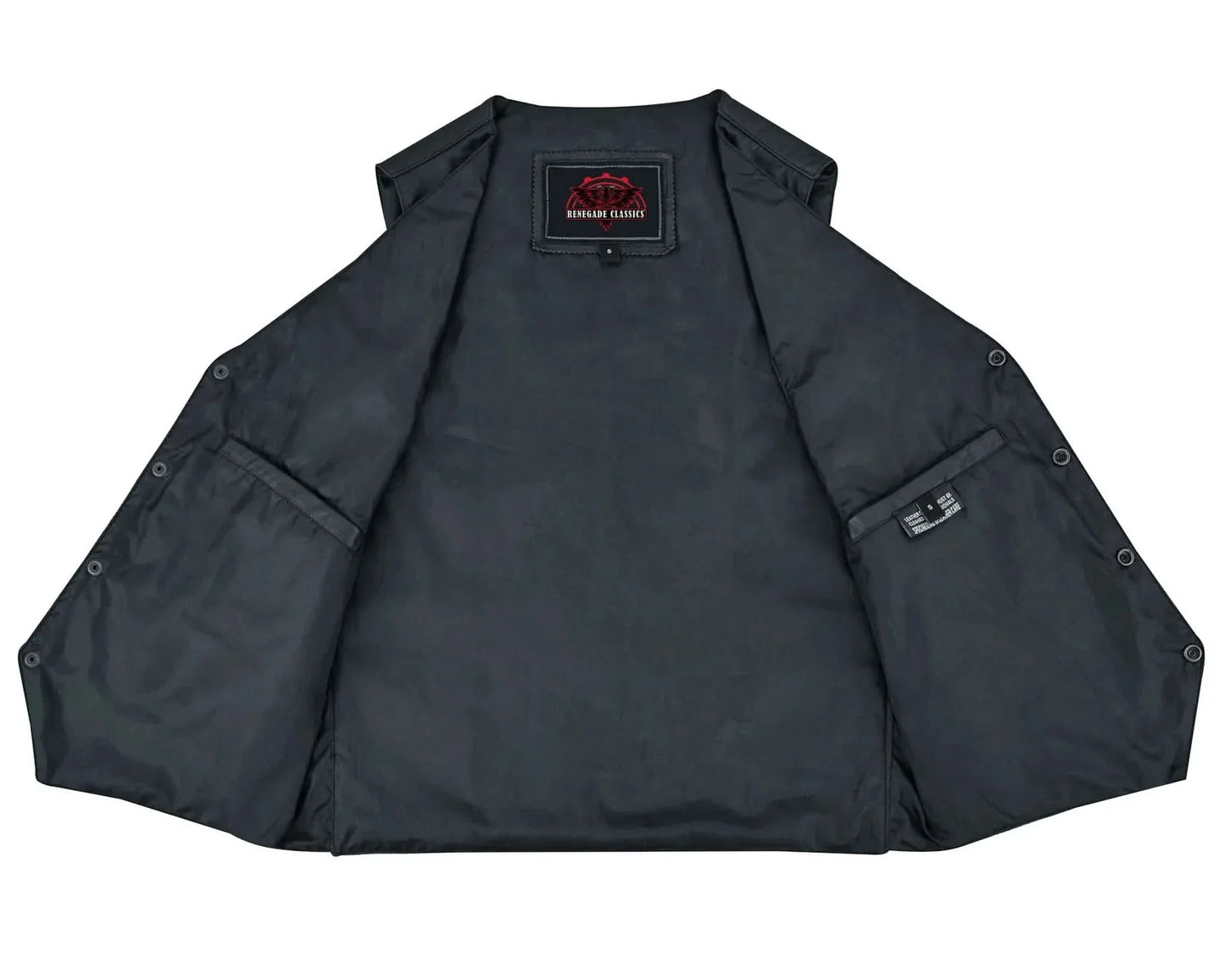 Men's Traditional Light Weight Black Leather Motorcycle Vest