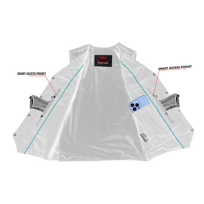 Men's Traditional Leather Motorcycle Vest - Black