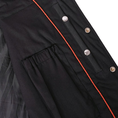 Buffalo Nickel Black Leather Vest for Men - Customizable Back & Satin Liner