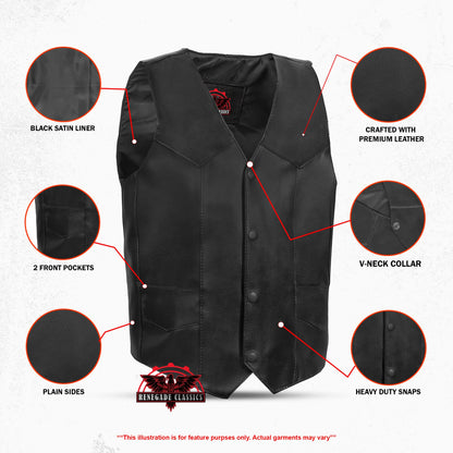 Kids Traditional Style Plain Side Vest