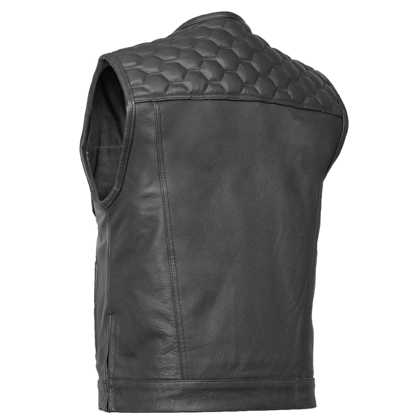 Black Horse Men's Leather Motorcycle Vest
