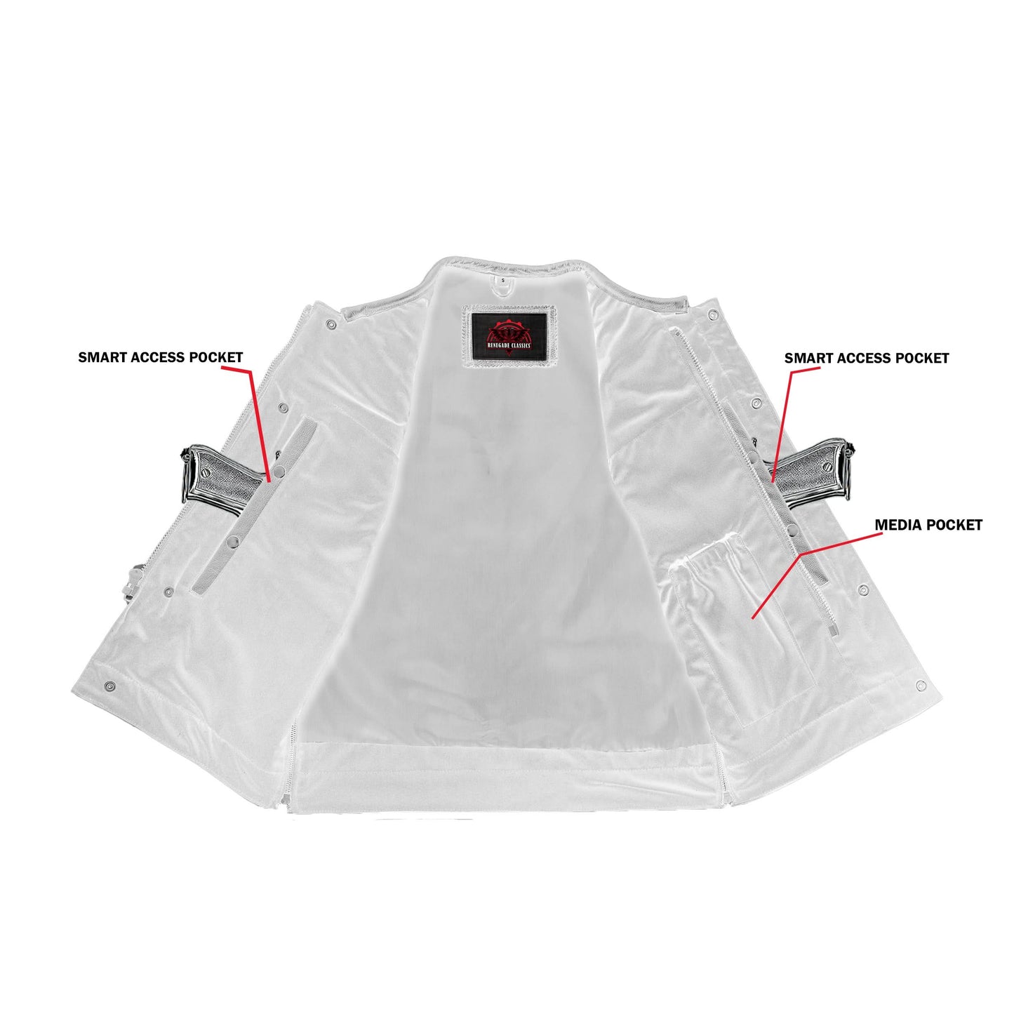 Black Horse Men's Leather Motorcycle Vest