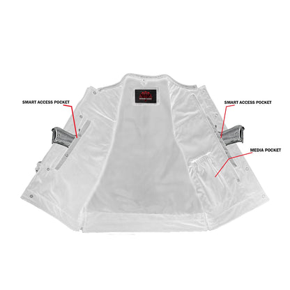 Black Horse Men's Leather Motorcycle Vest