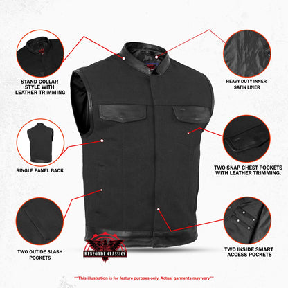 Canvas Material Single Back Panel Concealment Vest