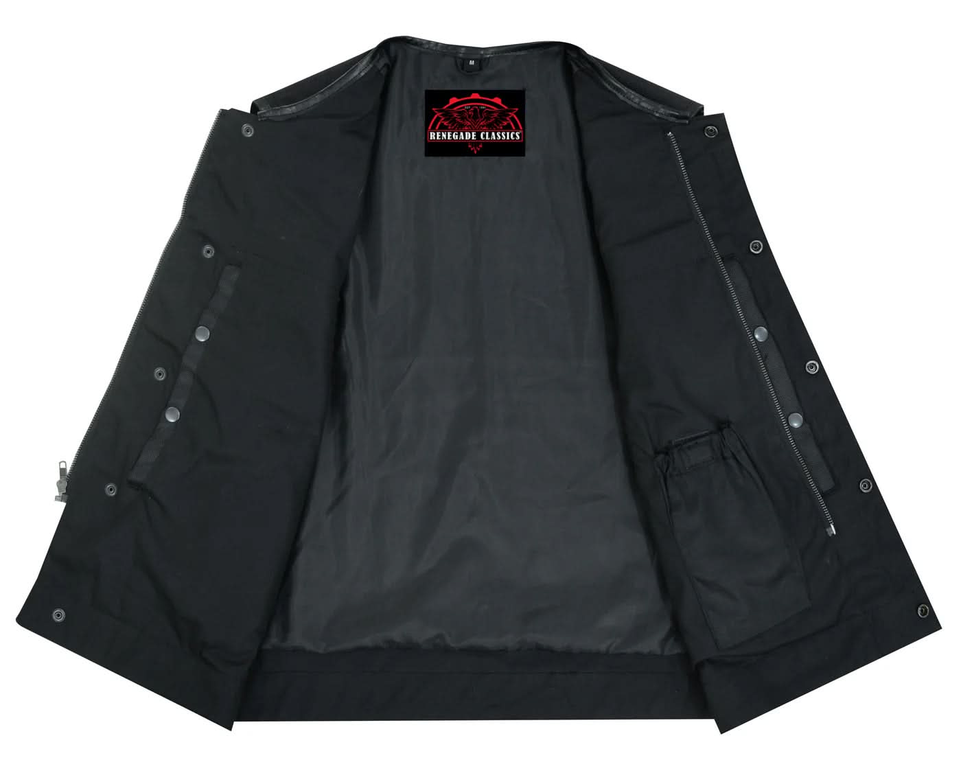 Concealed Snap Closure Textile Material W/O Collar