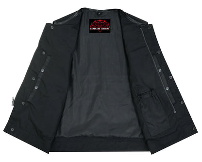 Concealed Snap Closure Textile Material W/O Collar