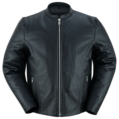 Men's Classic Black Scooter Leather Jacket