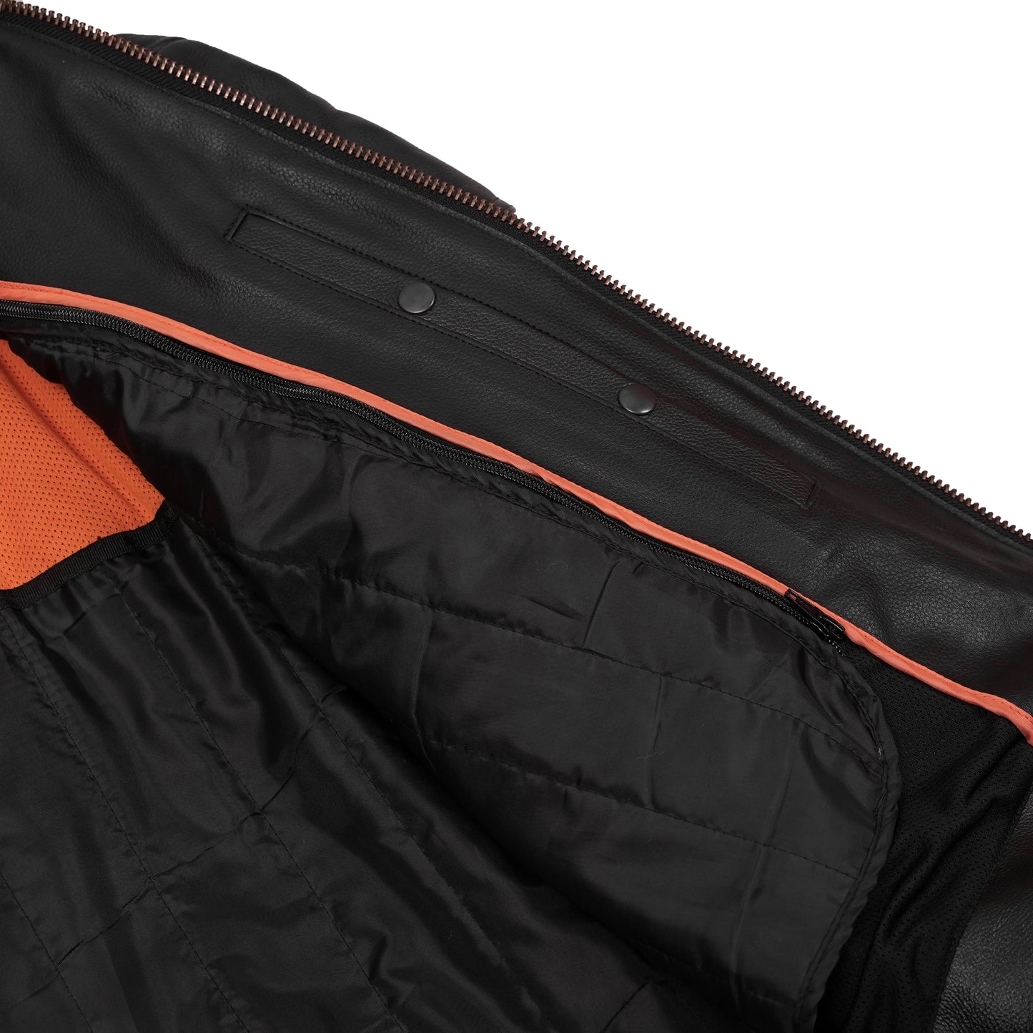 Men's Black Vented Motorcycle Jacket with Plain Sides