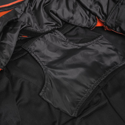 Men's Black Vented Motorcycle Jacket with Plain Sides