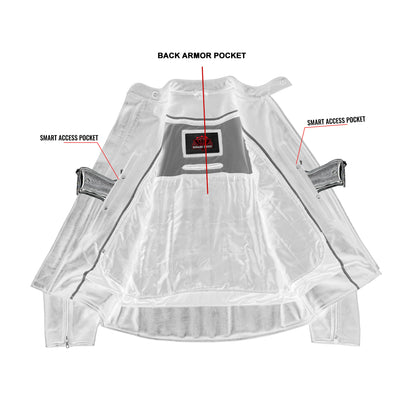 Men's Black Vented Motorcycle Jacket with Plain Sides