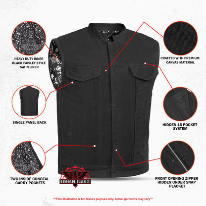 Men's Modern Utility Style Canvas Vest
