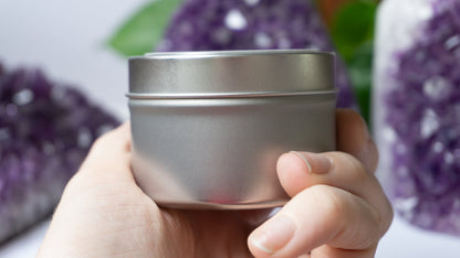 Rose Quartz Crystal Candle Tin