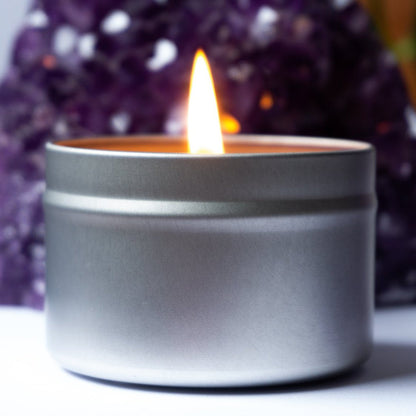 Heart Chakra Crystal Candle Tin