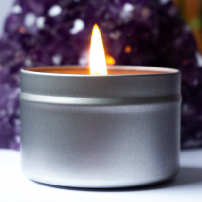 Throat Chakra Crystal Candle Tin