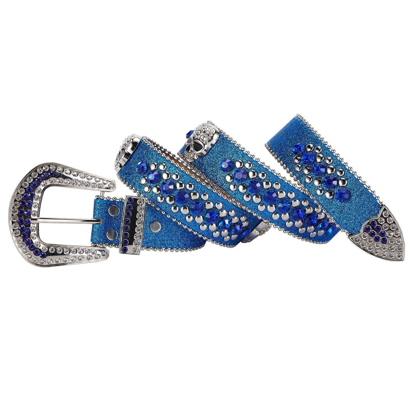 Western Fashion Blue Bling Bling Rhinestones Diamond Belt