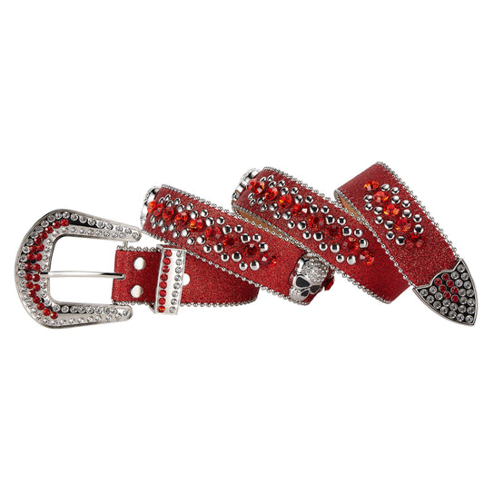 Western Fashion Red Bling Bling Rhinestones Diamond Belts