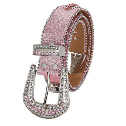 Western Fashion Pink Bling Bling Rhinestones Diamond Belts