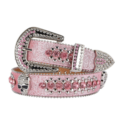 Western Fashion Pink Bling Bling Rhinestones Diamond Belts