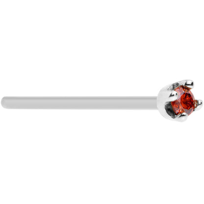 14k White Gold 2mm Lab Grown Red Diamond Nose Ring