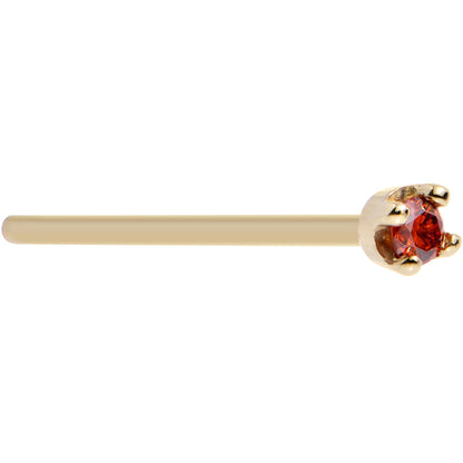 14k Yellow Gold 2mm Lab Grown Red Diamond Nose Ring
