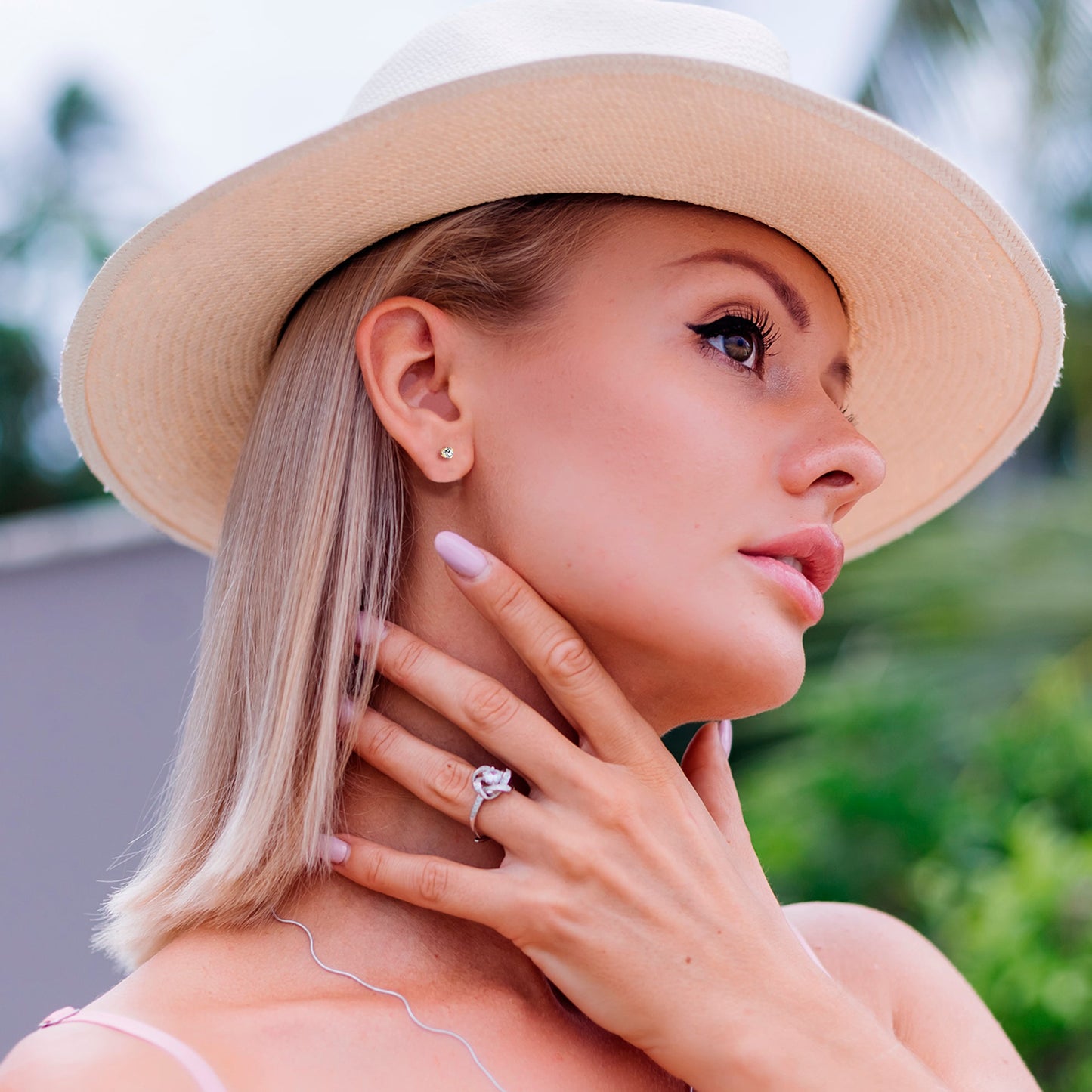 14k Yellow Gold Flat Back Earring with 3mm Lab Grown Diamond Handmade