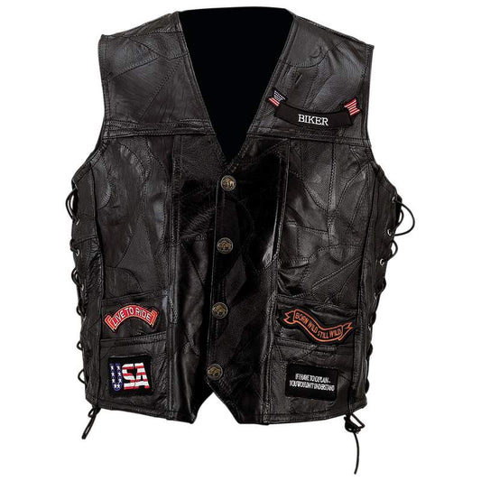 Rock Design Genuine Buffalo Leather Vest