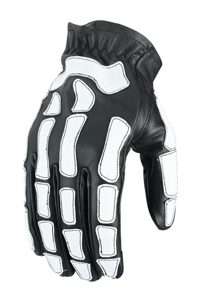 SkullTrail Men's leather  gloves Black & White