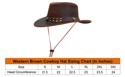 Chocolate Brown Leather Hat