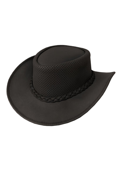 Chocolate Brown Leather Hat