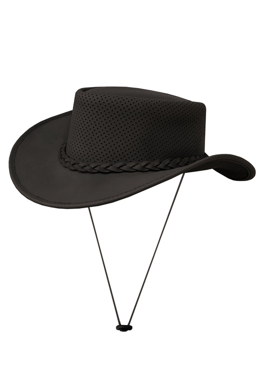 Chocolate Brown Leather Hat