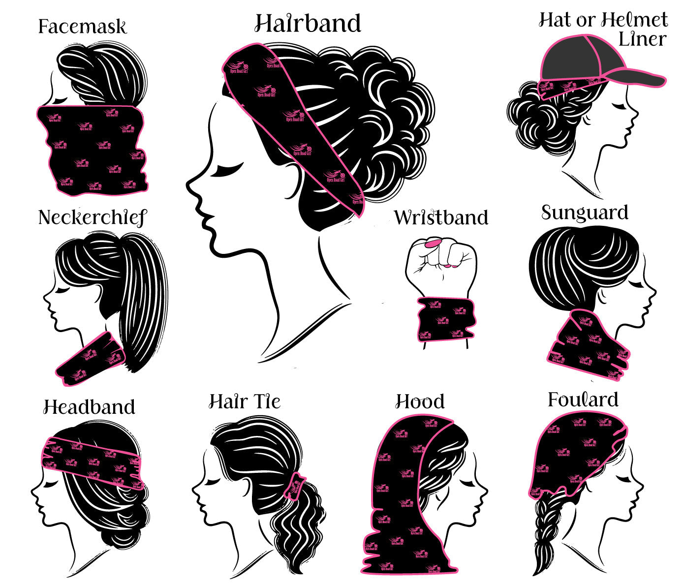 Scatter Open Road Girl Neck Gaiter 7 Colors