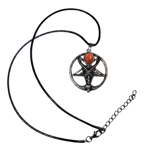 Baphomet with Carnelian Agate Pendant Necklace