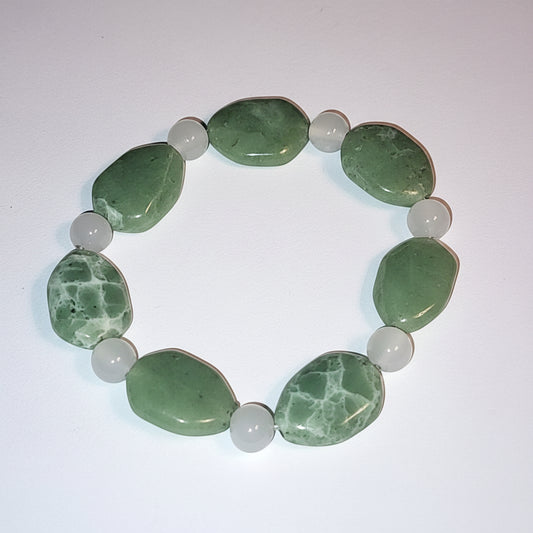 Serpentine and Quartz Bracelets