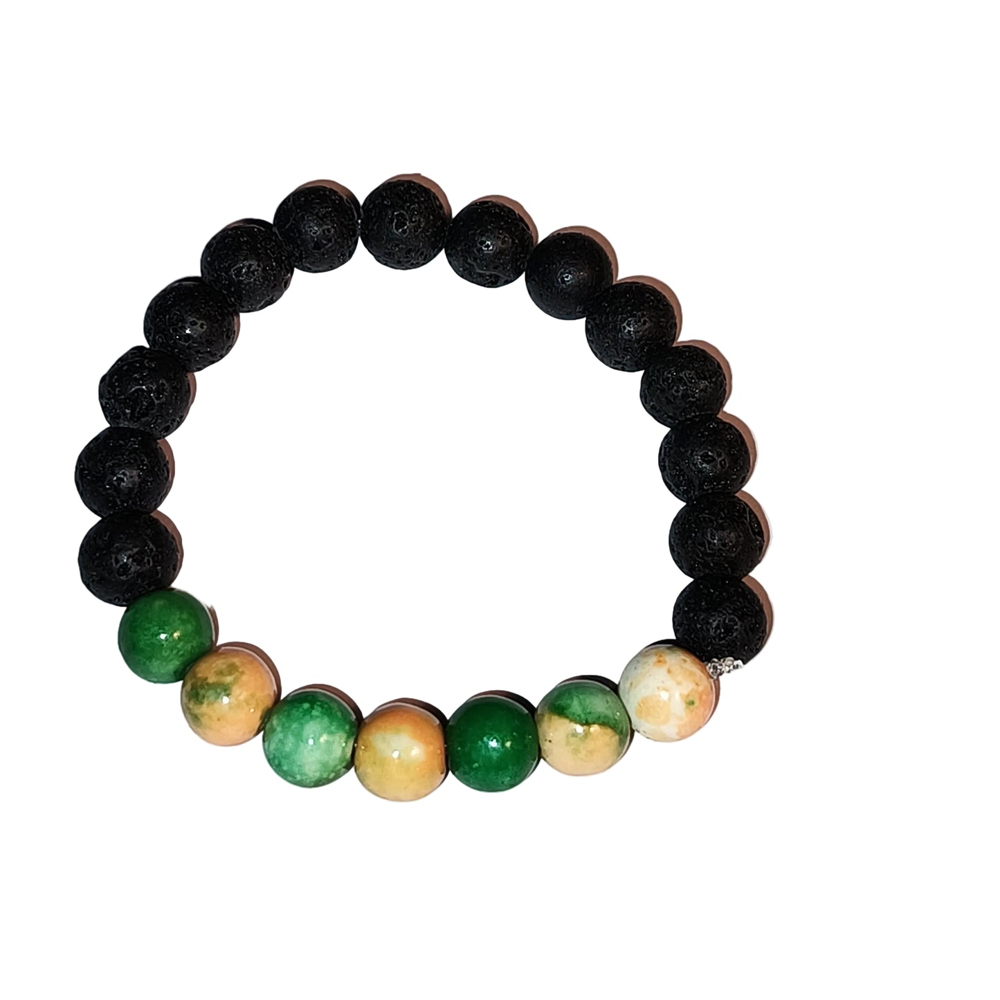 Dyed Quartzite and Lava Rock Bracelet