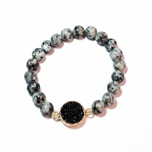 Yooperlite Bracelet with Druzy Charm