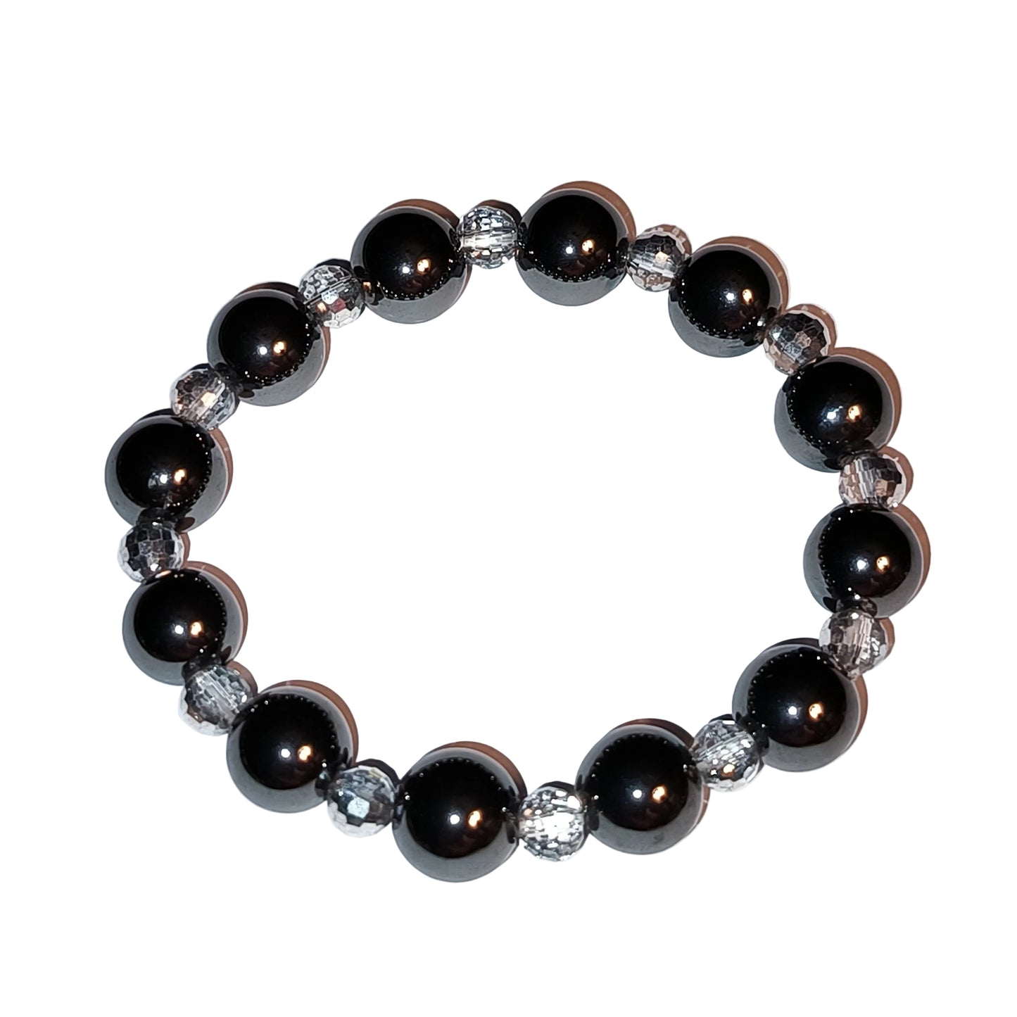 Hematite with Silver Beads Bracelet