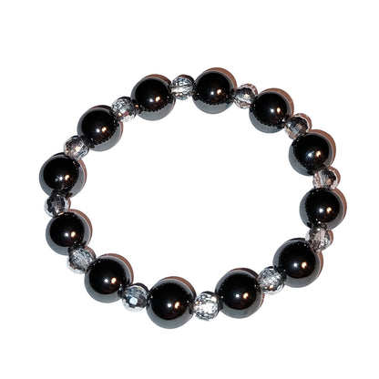 Hematite with Silver Beads Bracelet
