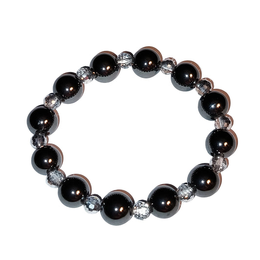 Hematite with Silver Beads Bracelet