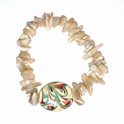 Agate Chip Stone Bracelet with Charm