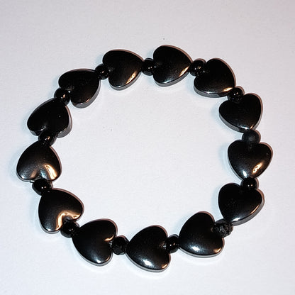 Hematite Hearts Bracelet