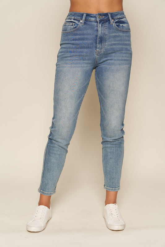 Stretch High Rise Ankle Girl-friend Jeans