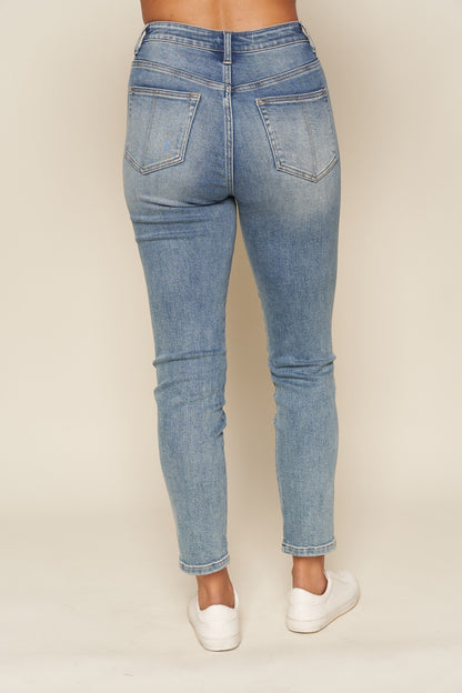 Stretch High Rise Ankle Girl-friend Jeans