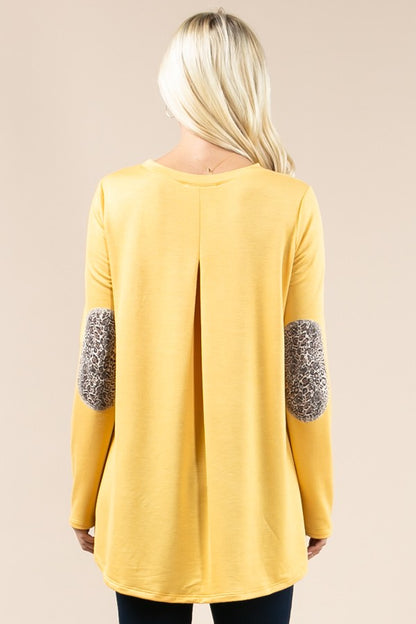 Animal Print Detail French Terry Tunic
