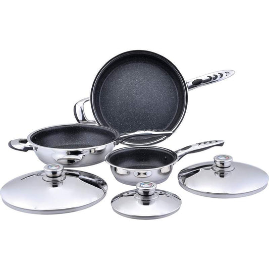 Precise Heat 6pc High-Quality, Heavy-Gauge Stainless Steel Non-Stick Skillet Set