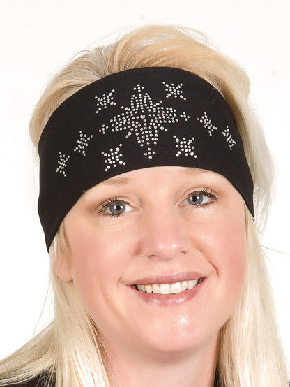 Tie-back Stretchy Rhinestone Bandana Biker Diamond Design, 4 Colors