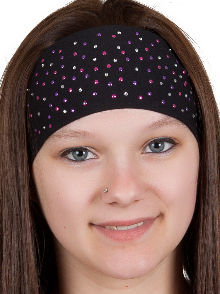 Tie-back Stretchy Rhinestone Bandana Scatter Design, 3 Colors